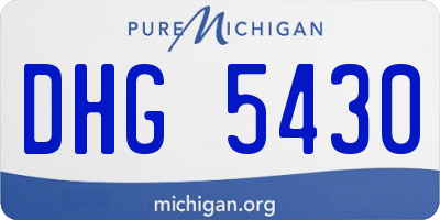 MI license plate DHG5430