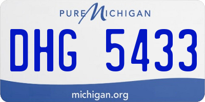 MI license plate DHG5433