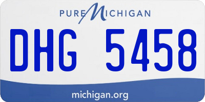 MI license plate DHG5458