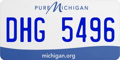 MI license plate DHG5496