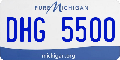 MI license plate DHG5500