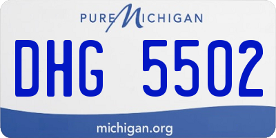 MI license plate DHG5502
