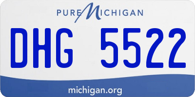 MI license plate DHG5522