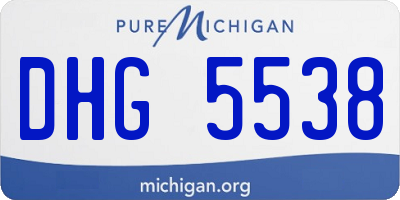 MI license plate DHG5538