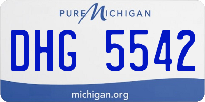 MI license plate DHG5542