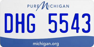MI license plate DHG5543