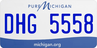 MI license plate DHG5558