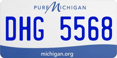 MI license plate DHG5568