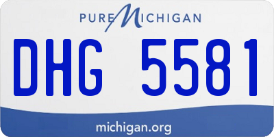 MI license plate DHG5581