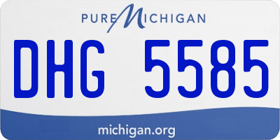 MI license plate DHG5585