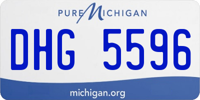 MI license plate DHG5596
