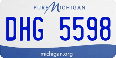 MI license plate DHG5598