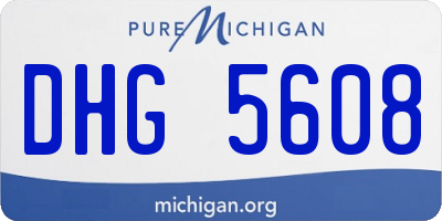 MI license plate DHG5608