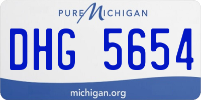 MI license plate DHG5654
