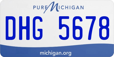 MI license plate DHG5678
