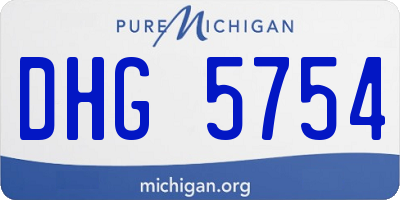 MI license plate DHG5754