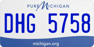 MI license plate DHG5758