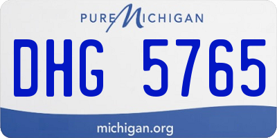 MI license plate DHG5765