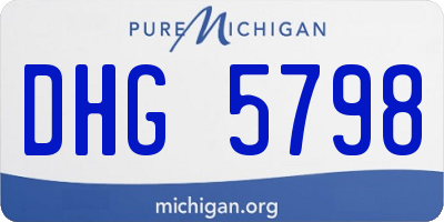 MI license plate DHG5798
