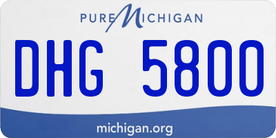 MI license plate DHG5800