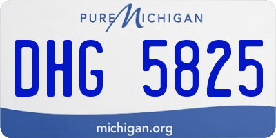 MI license plate DHG5825