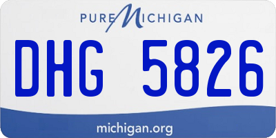 MI license plate DHG5826