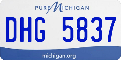 MI license plate DHG5837