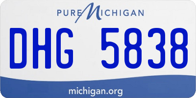 MI license plate DHG5838