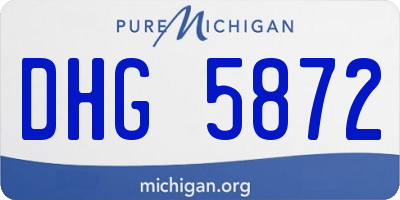 MI license plate DHG5872