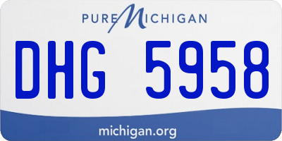 MI license plate DHG5958