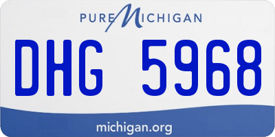 MI license plate DHG5968