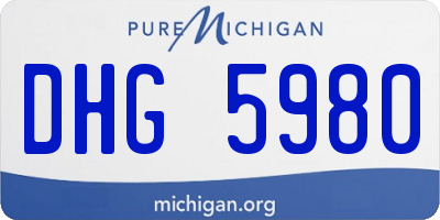 MI license plate DHG5980