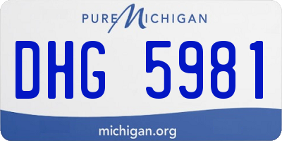 MI license plate DHG5981