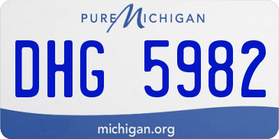 MI license plate DHG5982
