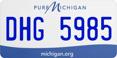 MI license plate DHG5985