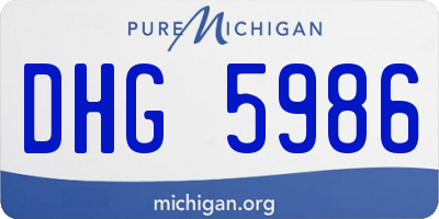 MI license plate DHG5986