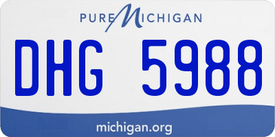 MI license plate DHG5988