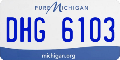 MI license plate DHG6103