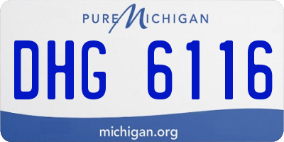 MI license plate DHG6116