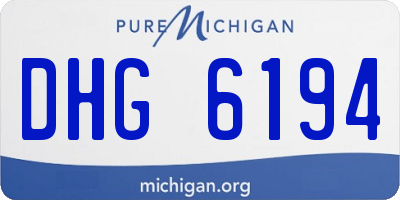 MI license plate DHG6194