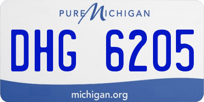 MI license plate DHG6205