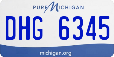 MI license plate DHG6345