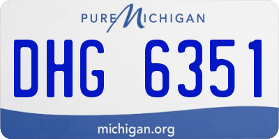MI license plate DHG6351