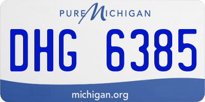 MI license plate DHG6385