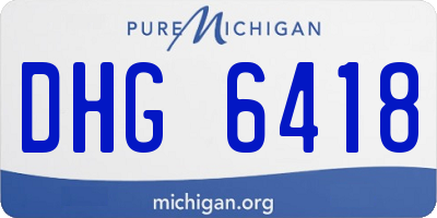 MI license plate DHG6418