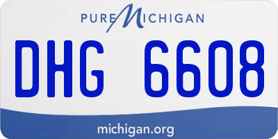 MI license plate DHG6608