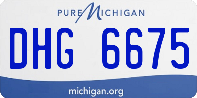 MI license plate DHG6675