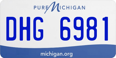 MI license plate DHG6981