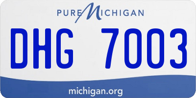 MI license plate DHG7003