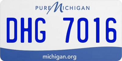 MI license plate DHG7016